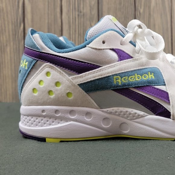 Reebok Pyro DV7292 Men's Trainers White/Blue/Purple/Yellow Sz 9.5 - Picture 6 of 11